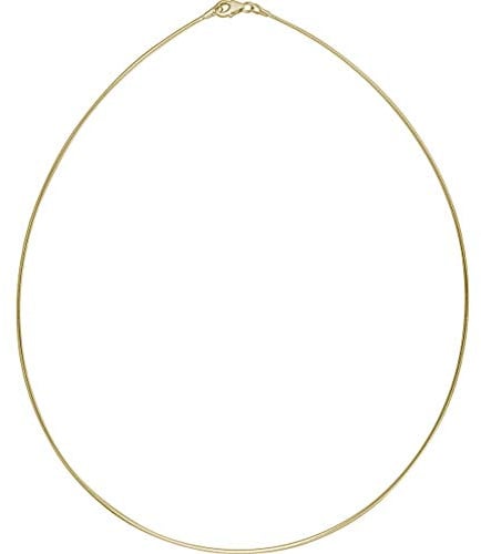 Skielka Designschmuck Omegareif Silber - Goldschmiedearbeit aus Deutschland (Sterling Silber 925) vergoldet - 1,3 mm Omega Halsreif - Tondakette - Omega Kette