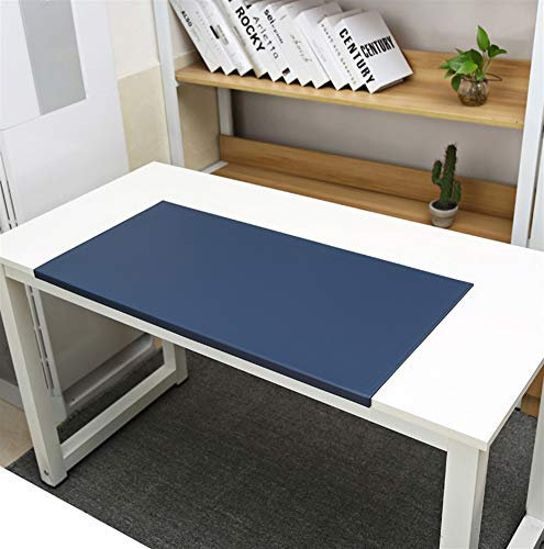 SK Studio sous-Mains Bureau en Cuir PU, Tapis de Souris Grand Imperméable, Antidérapant Verrouillage du Bord, pour Ordinateurs et Ordinateurs Portables Bleu foncé 60x40cm