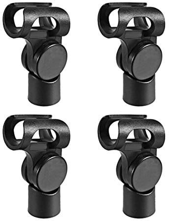 sourcing map 4Pcs Universal Microphone Mic Clip Holder for 17mm Mic Stand Handheld 15mm Thread Dia