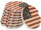 Boao Auto-Untersetzer-Set mit USA-Flagge, Keramik, Auto-Untersetzer, 6,4 cm, saugfähiges Untersetzer-Set für Getränkebecher, Rot, 8 Stück