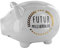 THE CONCEPT FACTORY TI3083 Sparschwein, XXL, Geschenkidee, mit Botschaft, Keramik – Dolomit, Weiß, 18,5 x 27 x 21 cm