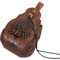 HiiFeuer - Pochette Médiévale en Simili Cuir, Sac Portable à Fermeture Cordon, Pochette Ceinture Vintage, Porte Monnaie et Dice, pour Costume de LARP/Halloween (Phoenix Marron)