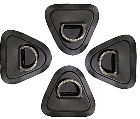 Ayaaa 4 Stück D-Ring Pad Patch zum Kleben mit Bungee-Seil D-Ringe Patch PVC Schlauchboot Kanu Floß Kajak D-Ring Patch Schlauchboot Surfbrett Paddle Board