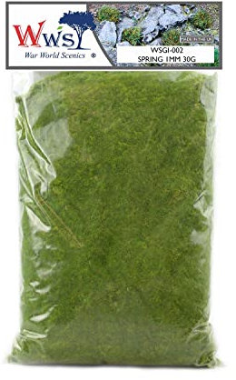 WWS War World Scenics WWScenics | 1mm Frühling Statische Grasfasern | 30g | WSG1-002 | Streugras für Modellbahn und Modellbau