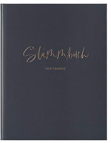 DeinWeddingshop Stammbuch der Familie, personalisiert - Familienstammbuch Hochzeit Standesamt - Deluxe Serie - Hardcover DIN A4 und 16x21cm (Titan-grau) (16x21cm, PERSONALISIERT)
