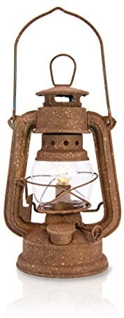 Blümelhuber LED rostige Gartenleuchte zum Stellen oder Hängen - Windlicht Glas Laterne mit Stab - Rost Deko für Garten