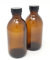 250ml AMBER Glass Bottles with BLACK Lids - PACK of 2
