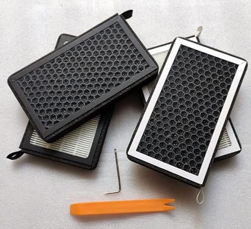 for Tesla Model 3 Model Y,HEPA Activated Carbon Air Filter 2 Pieces Set Air Conditioner Filter Element Replacement Accessories