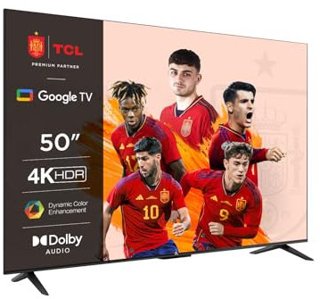 TCL 50P639 50 Zoll (126cm) LED Fernseher, 4K UHD, Smart TV, Google TV, HDR 10, Dynamic Colour Enhancement, 60Hz Motion Clarity, HDMI 2.1, Dolby Audio, Sprachsteuerung, Metallgehäuse, Alexa kompatibel