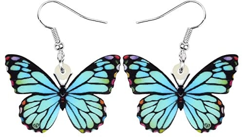 BONSNY Acryl Floral Süßen Schmetterling Baumeln Tropfen Ohrringe Neuheit Insekt Frühling Sommer Schmuck für Frauen Damen Mädchen Geschenke