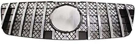 HZTWFC parrilla delantera para coche rejilla plateada cromada para Mercedes Benz ML clase W164 ML320 ML350 ML550 2009 2010 2011