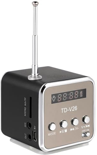 1Juego Altavoz Retro Inalámbrico Portátil Mini con Radio FM Altavoz de Escritorio Sonido Estéreo para Decoración