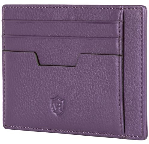 VON HEESEN Echtleder RFID Kartenetui aus Nappa-Leder - 9 Fächer - Querformat Kreditkartenetui für Damen & Herren (Violet)