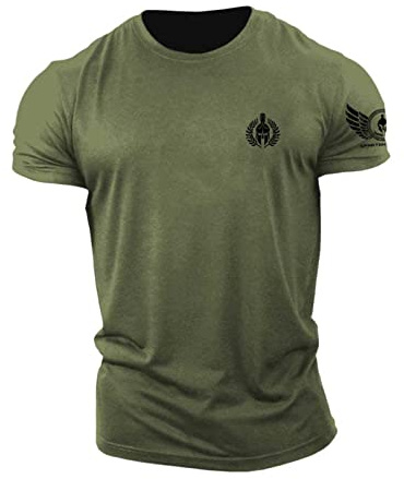 ReedCA Spartan Olive Branch – Muscle Athletic Workout Tee Top Gym Bodybuilding Shirts Fitness