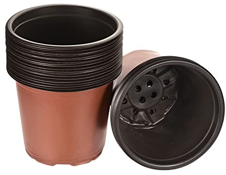 MISETA Lot de 25 pots de fleurs en plastique de 17,8 cm pour intérieur et extérieur, rouge (couleur : rouge, taille : 17 cm)
