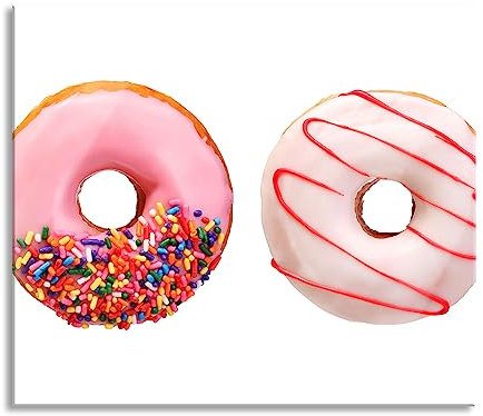 Glasierte Donuts Herdabdeckplatte & Spritzschutz aus Echtglas | Für Herd-Kochfelder | 60x52 cm