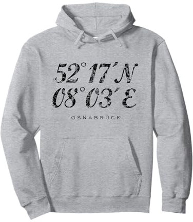 Osnabrücker Koordinaten (Vintage Schwarz) Osnabrück Pullover Hoodie