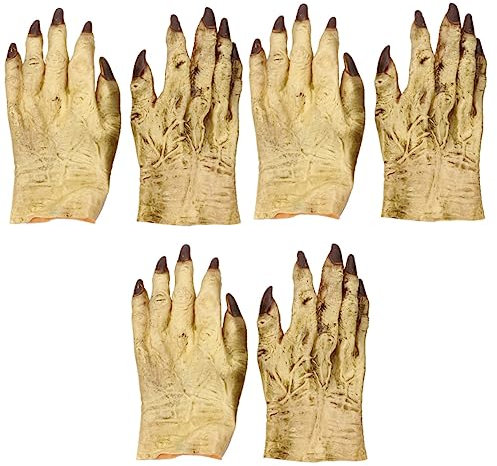 PACKOVE 6stücke Horror Zombie Hands Kostümhandschuhe Für Halloween-partys Gruselige Handschuhe Für Cosplay Und Schaurige Anlässe