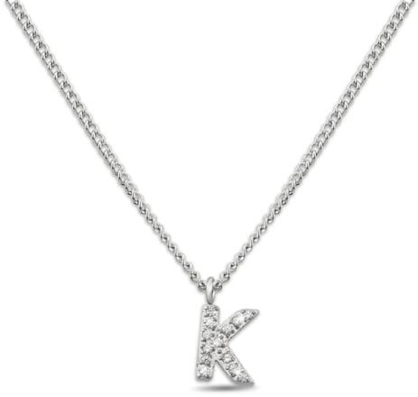 GD GOOD.designs Kette mit Buchstaben K Silber für Damen I Hautverträgliche Halskette mit initialen Anhänger I Silberne 316L Edelstahl Buchstabenkette - Valentinstag-Geschenk für Sie und Ihn