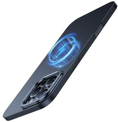 TORRAS Ultra Dünn für iPhone 15 Pro Max Hülle für MagSafe (Nr. 1 Magnetkraft, Nie Staub anhaftend) Velvety Touch Handyhülle Case Stoßfest Kratzfest Wie Original Slim Schwarz