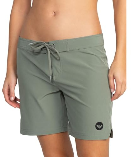 Roxy Short de Bain pour Femme avec Entrejambe de 17,8 cm – Short de Bain à séchage Rapide, Bas de Maillot de Bain, Couverture de Bikini, vêtements de Plage, Agave, Taille M