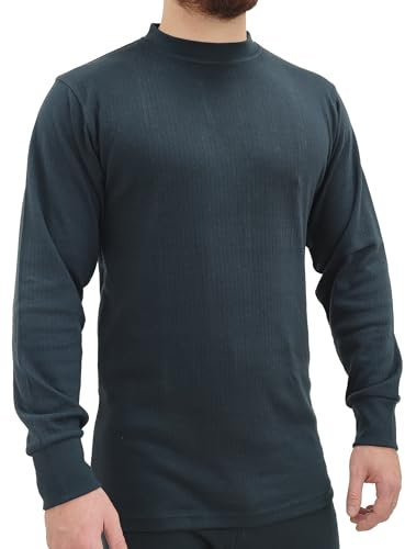 Mens Thermal Work Base Layer Long Sleeve T Shirt Size S to 5 XL - Work & Leisure Warm Thermal T Shirts Navy