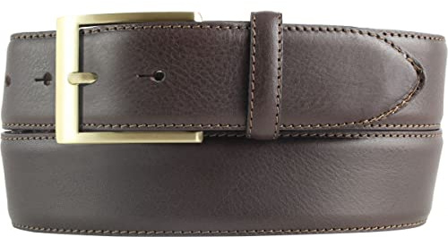 BELTINGER Hochwertiger Jeansgürtel aus Vollrindleder mit goldener Gürtelschließe 4,0 cm | Bombierter Ledergürtel Herren 40mm | Jeans-Gürtel made in Italy