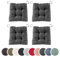 sleepling 4er Set Stuhlkissen, Sitzkissen Eva für Indoor und Outdoor, mit Klettverschluss, 100% Polyester, Made in EU, Maße: 40 (vorne), 35 (hinten) x 38 x 7 cm, dunkelgrau