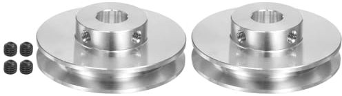 QUARKZMAN 2er Set V-Typ Riemenscheibe 10mm Bohrung 50mm Außendurchmesser Einzelrille Aluminiumlegierung für 3-5MM PU Rundriemen Motorwellen-Bohrmaschine