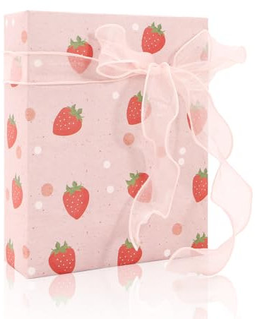 Erdbeer-Geschenkpapier, Rosa Erdbeer-Geschenkpapier für Geburtstag, Babyparty, Sommer-Hawaii-Themenparty, Aloha Luau Pool Party, Urlaub, 4 Blatt flach gefaltet 50 x 70 cm
