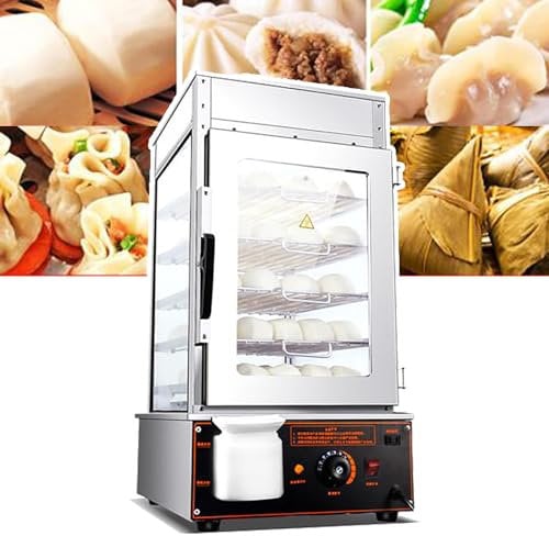 ZJGFCB Machine à réchauffer Les Petits Pains à la Vapeur, cuiseur à Vapeur Commercial, Chauffe-Aliments Chauds électrique, Plage de température, pour Restaurant Buffet de Magasin, etc.