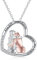 YDN-1 Schwester Halskette für 2 Herz Anhänger Kette 925 Sterling Silber Freundschaft Kette Schmuck Geschenk für Schwestern Freundinnen Geburtstagsgeschenke Abschlussgeschenk