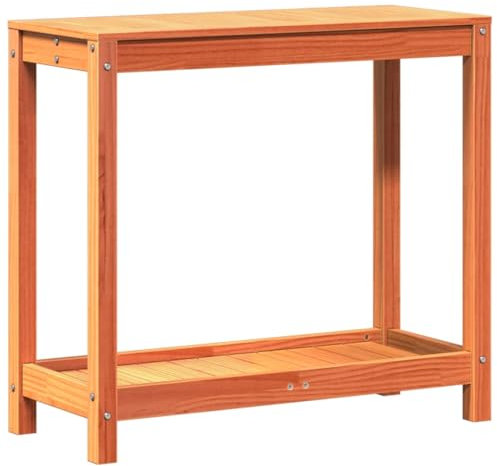 vidaXL Pflanztisch mit Ablage, Gärtnertisch mit Stauraum, Blumentisch für Terrasse Garten Gewächshaus, Gartenarbeitstisch, Massivholz Kiefer