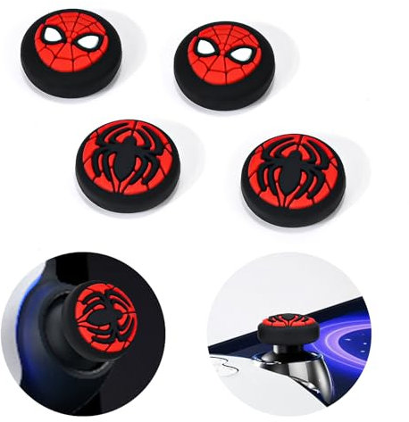 DLseego Thumbstick Grip Caps for PlayStation Portal,4PCS Silicone Analog Thumb Stick Grip Cap Joystick Protection Thumbstick Grip Cover Compatible with PS Portal Remote Player,Red Black