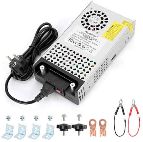 WEINUOER Universale (SMPS) 12V 50A 600W Alimentatore Switching, AC115/ 230V a 12V 600W Trasformatore per Luci LED,Fotocamera Telecamere, Audio per Auto, Stampanti 3D e Altri Dispositivi a 12V