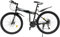 CLEADONG 26 Zoll Mountainbike 21Gang Bike Zusammenklappbar, Fahrrad Höhenverstellbar, Federgabel und Scheibenbremse, Unisex Bike für Herren Damen Schwarz, Silber