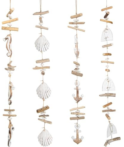 Logbuch-Verlag 4 Lange Maritime Anhänger ca. 100 cm Windspiel Mobile für Zuhause Garten Balkon und Terrasse als Deko