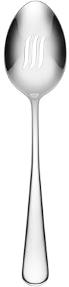 Oneida Silverware Set, Chapman Slotted Serving Spoon, Serveware, Dishwasher Safe Stainless Steel Utensils, Utensil Sets, Cutlery Set, Kitchen and Dining, Stainless Steel Serving Spoon (Silver 1 Piece)