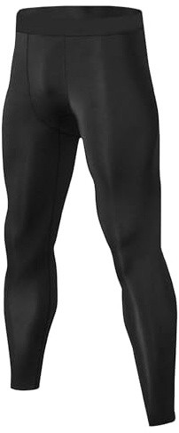 Towintec Men’s Compression Pants, Athletic Running Leggings Workout Tights Quick Dry Base Layer for Basketball Sports Football Gym Soccer Breathable Underpants(Black,S)