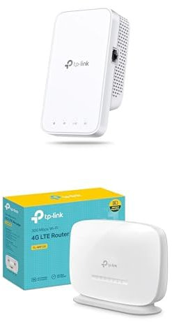 Bundle of TP-Link RE330 WiFi Repeater, AC1200 Amplifier +P-Link TL-MR105| Router 4G LTE (Cat 4), Router 3G/4G Velocidad de Red hasta 300Mpbs, Antena Desmontable, Plug&Play