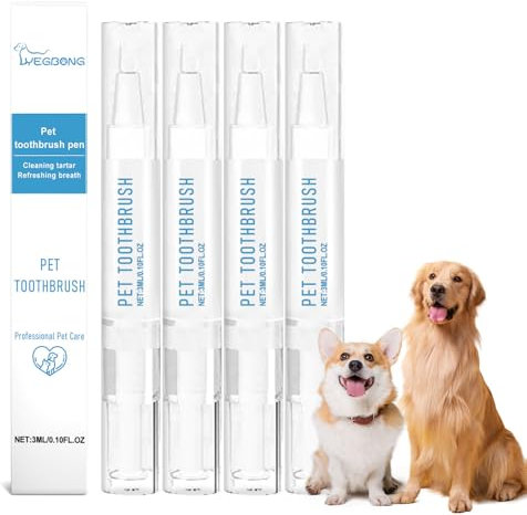 4Pcs Pet Toothbrush Pen Pet Oral Repair Gel Stift für Hunde Zahnbürstenstift für Hunde Haustiere Hund Zähne Reinigung Stift Zahnaufhellung Reinigung zur Verbesserung von Mundgeruch Zahnstein