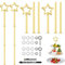 Niaciswe Gold Etagere Construction Kit 4 Set Cake Stand Kit Rod Metal Rods Food Stand Set Stand Rods Cake Stand for Birthday Wedding (Gold)