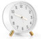 Gerbala Klassischer Wecker Analog Ohne Ticken mit Schlummerfunktion, Super Silent Non Ticking mit Nachtlicht, Batteriebetrieben, Modischer Runder Metall Wecker (Weiß)