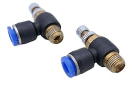 Lot de 2 étrangleurs pneumatiques anti-retour 1/8 - 6 mm - Raccord de tuyau IQS