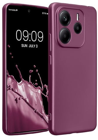 kwmobile Housse Compatible avec Xiaomi Redmi Note 14 5G (Pas pour 4G) Coque - Housse de téléphone Protection Souple en TPU - Lavande métallique