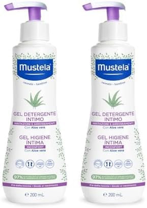 Mustela Gel Igiene Intima, Cambio Pannolino, con Perseose di Avocado BIO, Neonati e Bambini - Deterge delicatamente la zona intima, 97% Ingredienti di Origine Naturale (200ml) (Confezione da 2)