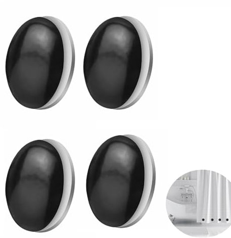 4 StüCk Duschvorhang Magnet,Duschvorhang Beschwerer,Runde Vorhangmagnete Mit 4 cm Durchmesser,Schwarzer Duschvorhangs Gewichte,FüR Zimmer- Und BadezimmervorhäNge Gardinen,Tischdecken,Duschvorhangs.
