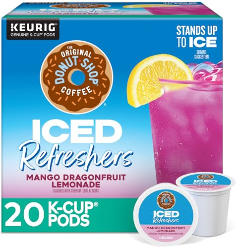 The Original Donut Shop Iced Refreshers, Mango Dragonfruit Lemonade Flavor, Keurig Single Serve K-Cup Pods, 20 Count