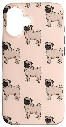 Mops Hund Muster Minimal Hülle für iPhone 16