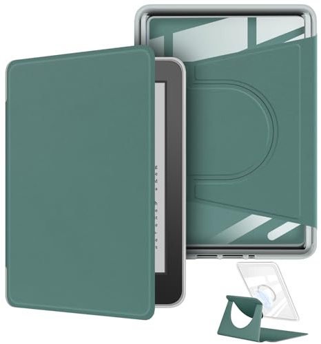 Custodia girevole a 360 gradi per Kindle Paperwhite da 6,8 pollici (11a generazione-2021), design magnetico staccabile, custodia protettiva regolabile con supporto posteriore trasparente con